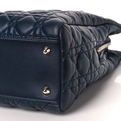 Christian Dior Lambskin Cannage Large Dior Soft Shopping Tote Navy 8 of 9