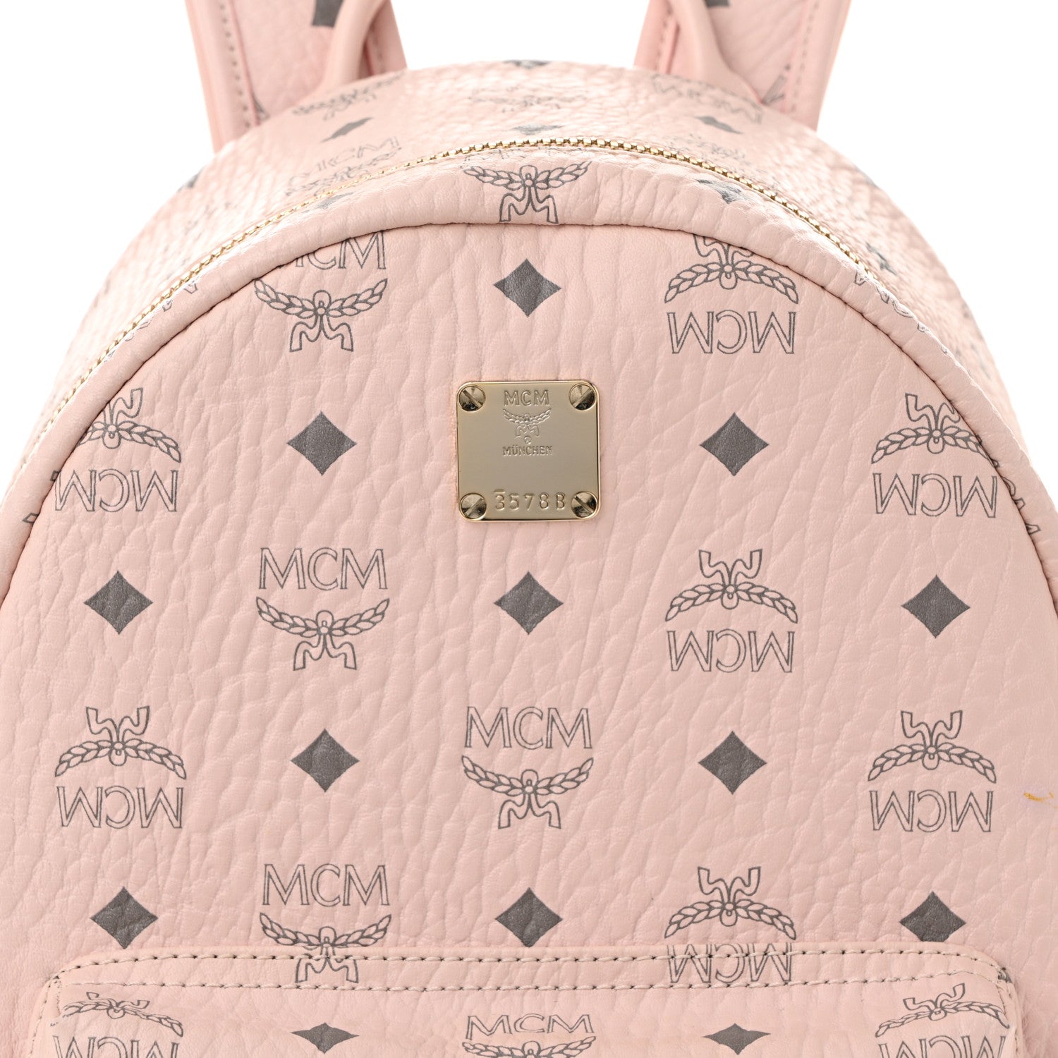 MCM Visetos Small Side Stud Stark Backpack Soft Pink 1741104