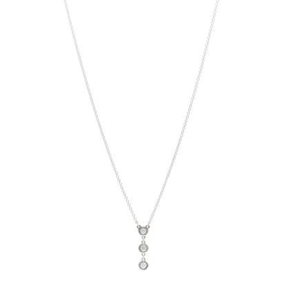 Tiffany Sterling Silver Diamond .15ctw Elsa Peretti Diamonds by the Yard Drop Pendant Necklace 1 of 5