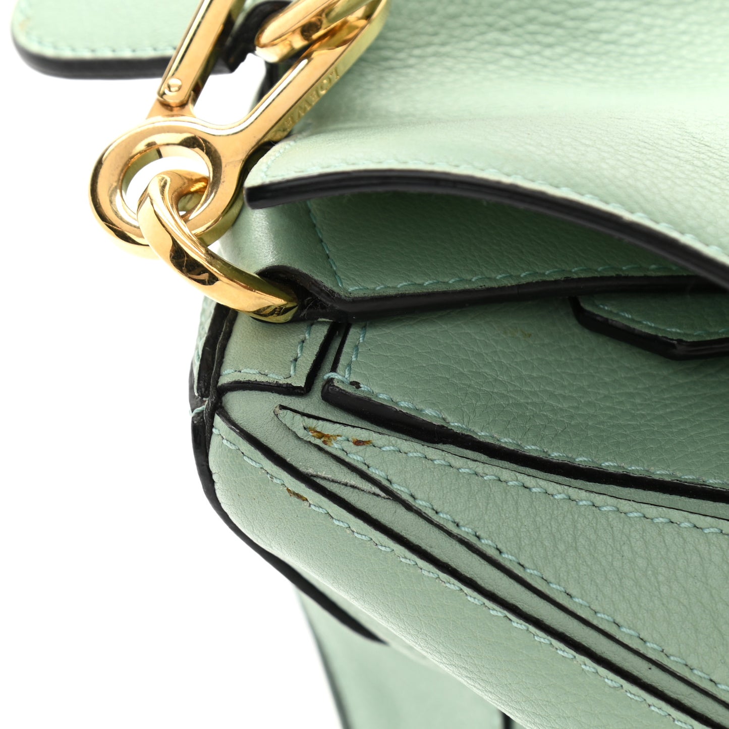 Calfskin Medium Puzzle Bag Sea Water Green