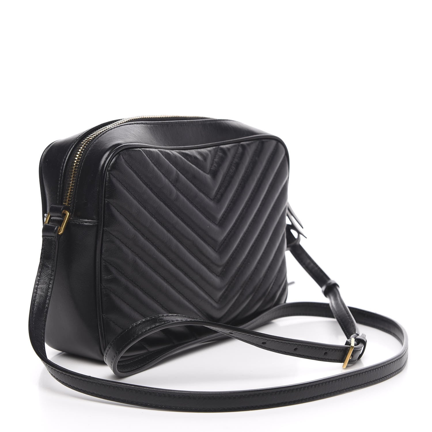 Saint Laurent Calfskin Matelasse Monogram Lou Camera Bag Black 3 of 12