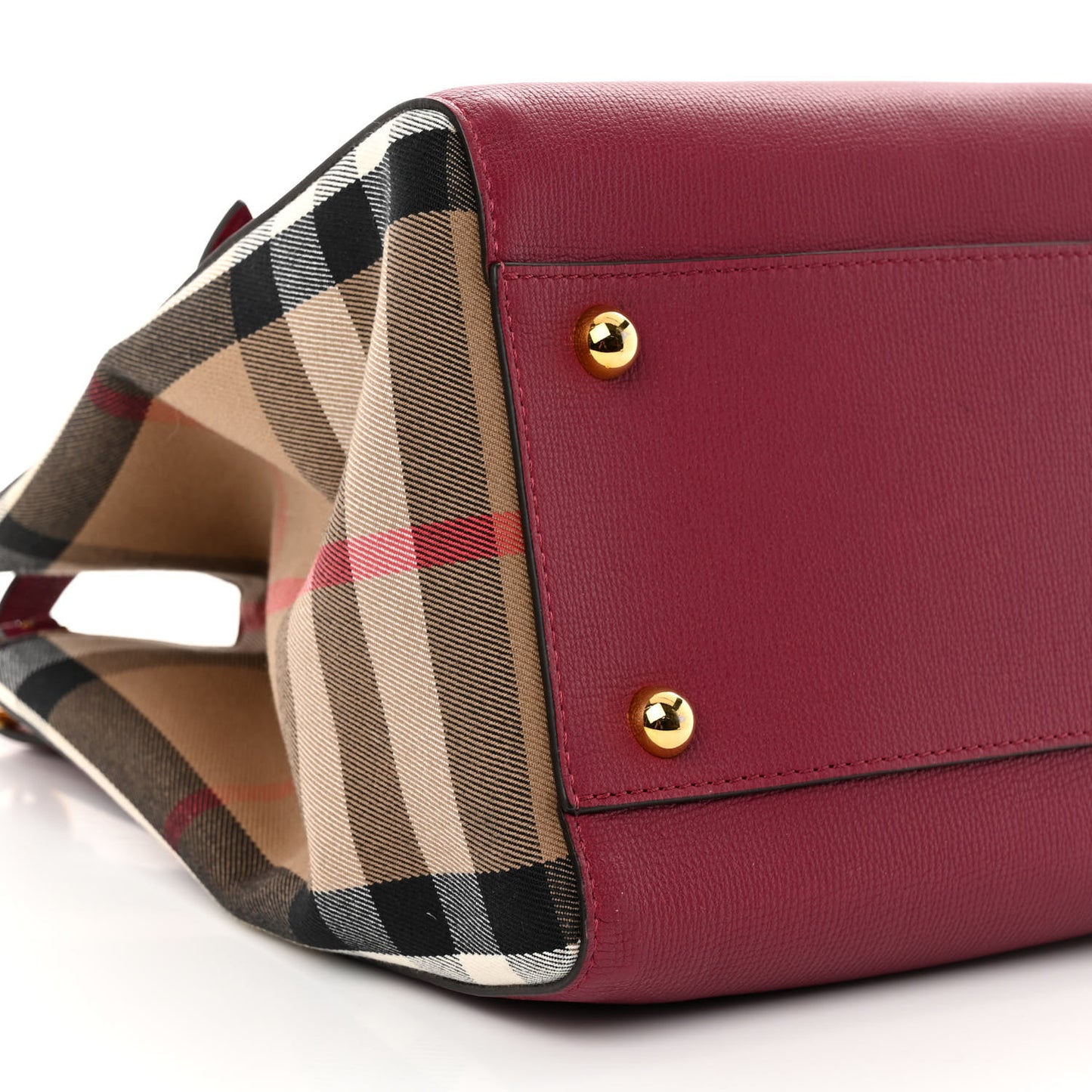 Grainy Calfskin House Check Small Canterbury Mahogany Red