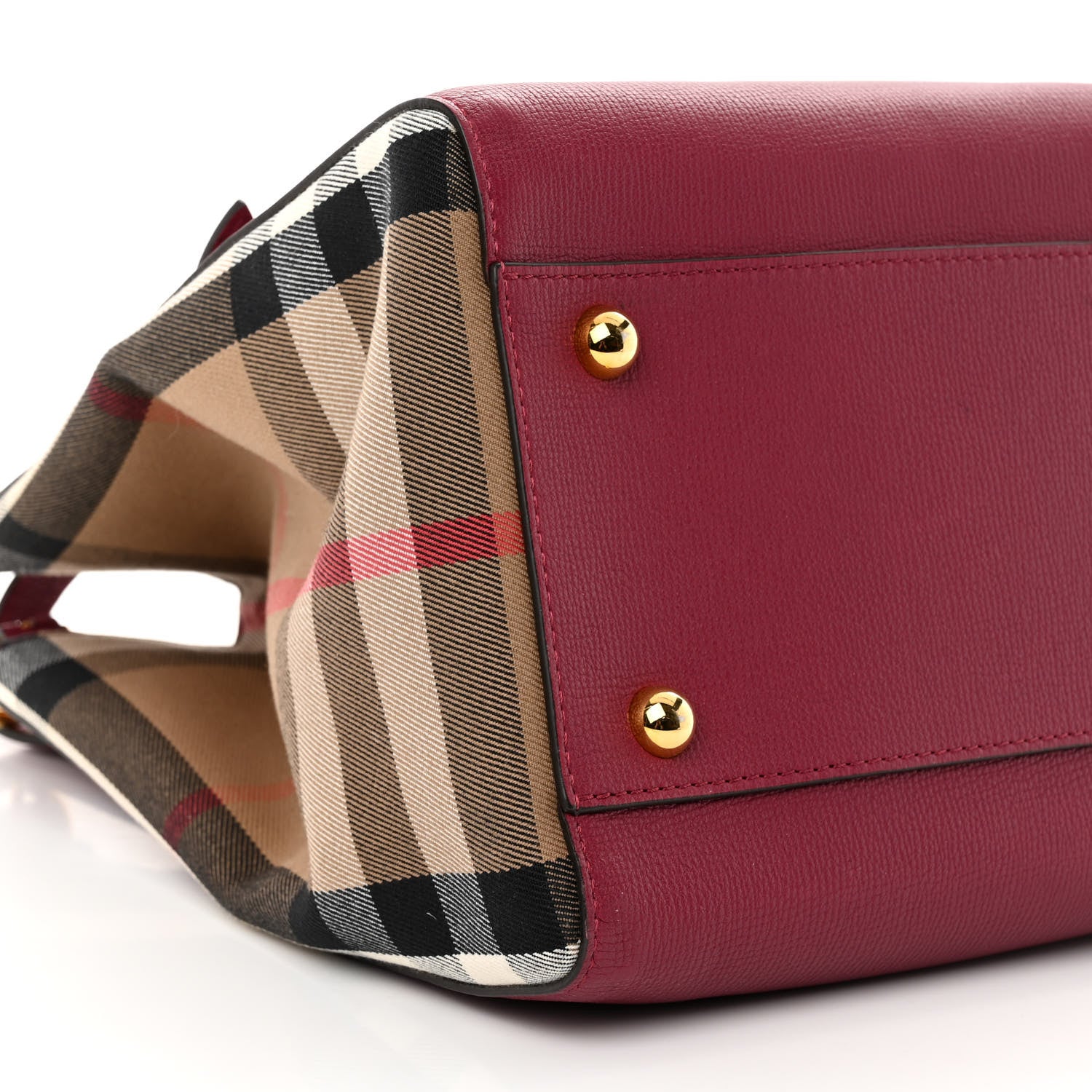 Burberry Grainy Calfskin House Check Small Canterbury Mahogany Red 10 of 13