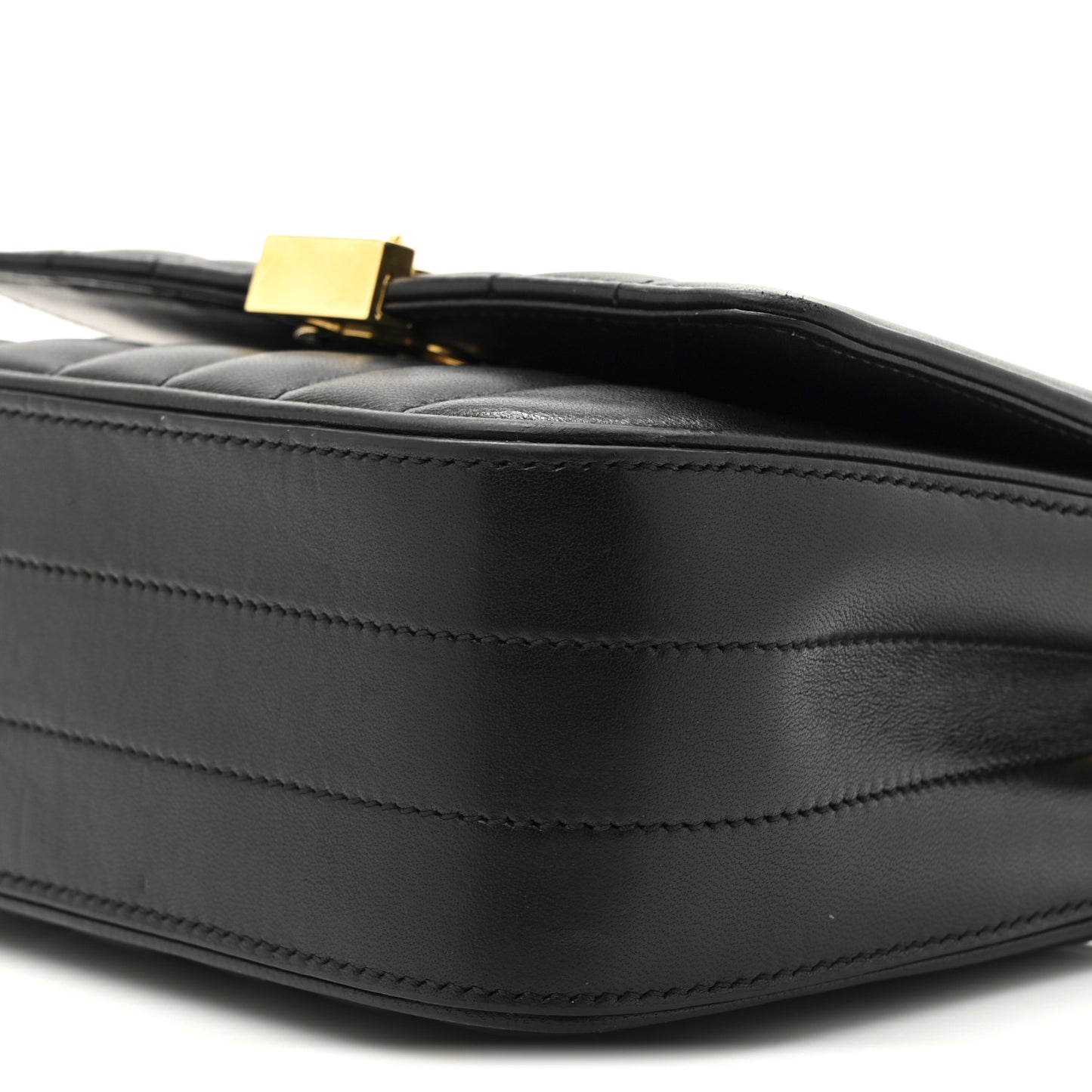 Lambskin Matelasse Monogram Small Vicky Chain Bag Black