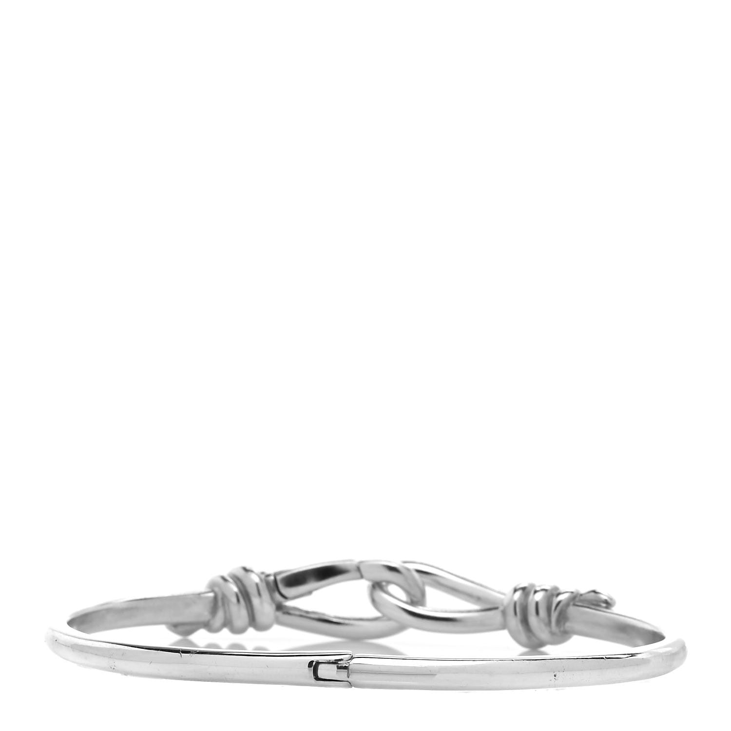 Tiffany Sterling Silver Paloma Picasso Knot Hinged Bangle Bracelet 3 of 4