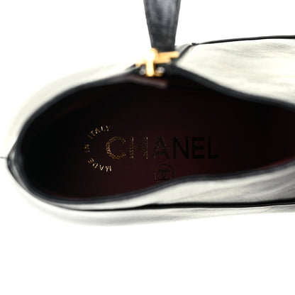 Chanel Lambskin Booties 37.5 Black 13 of 14