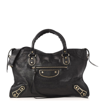 Balenciaga Chevre Gold Metallic Edge Hardware City Black 1 of 10