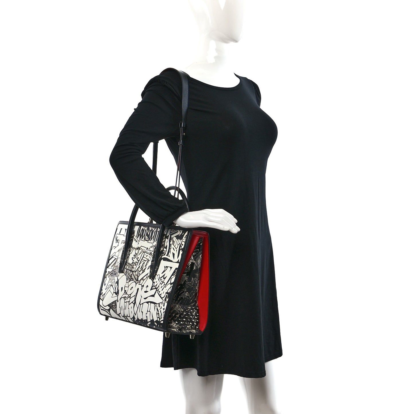 Calfskin Patent Medium Paris Wall Nicograf Spiked Paloma Black