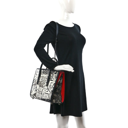 Christian Louboutin Calfskin Patent Medium Paris Wall Nicograf Spiked Paloma Black 2 of 8