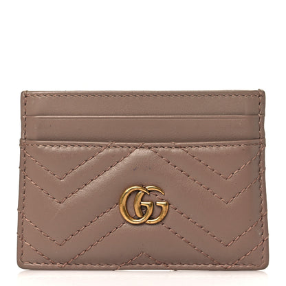 Gucci Calfskin Matelasse GG Marmont Card Holder Porcelain Rose 1 of 8