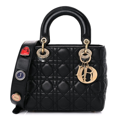Christian Dior Lambskin Cannage Small Lucky Badges My Lady Dior Black 1 of 20