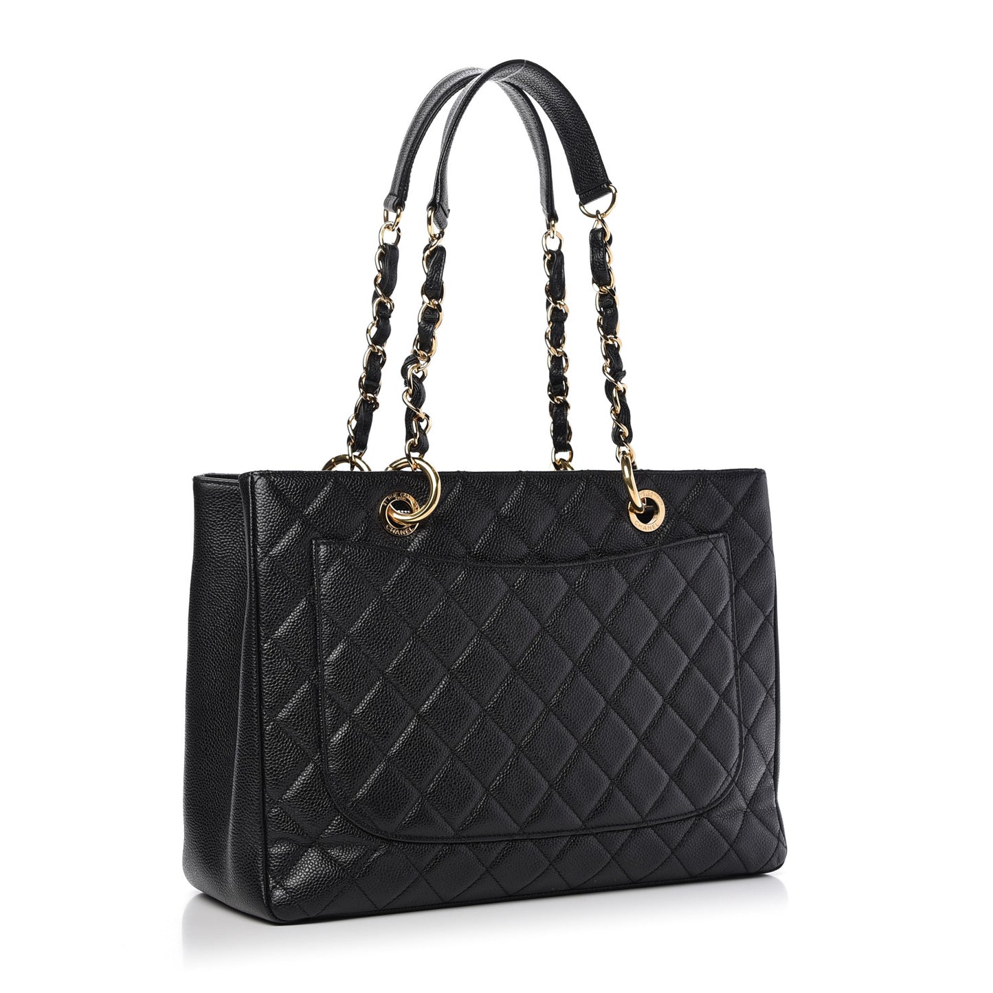 Caviar Quilted Grand Shopping Tote GST Black