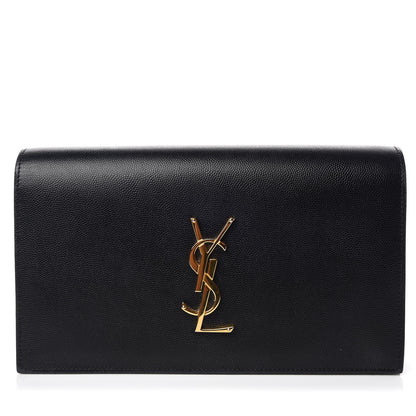 Saint Laurent Grain De Poudre Classic Monogram Kate Clutch Black 1 of 8