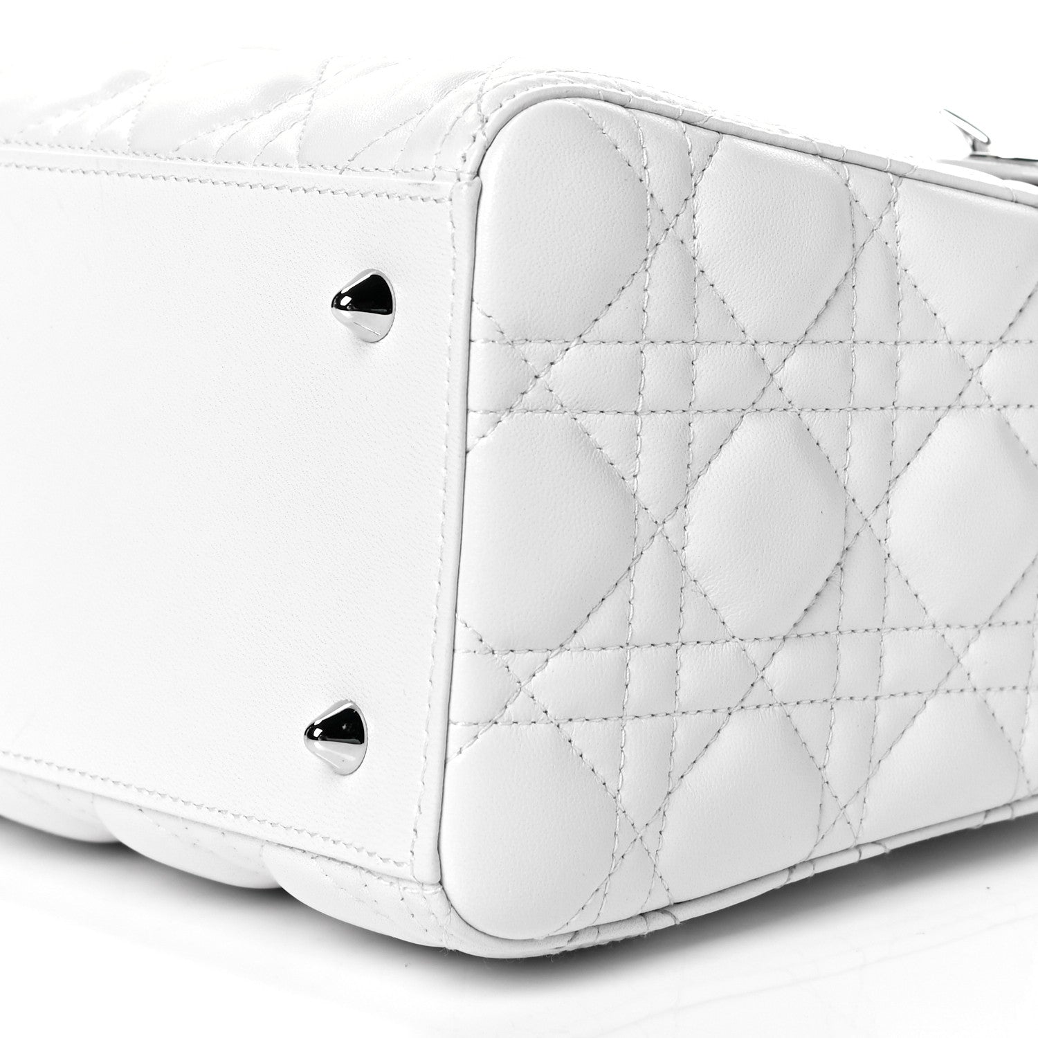 Christian Dior Lambskin Cannage Medium Lady Dior White 10 of 10