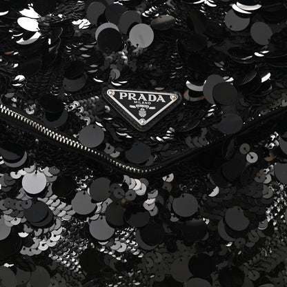 Prada Paillettes Vitello Signaux Bag Black 8 of 10