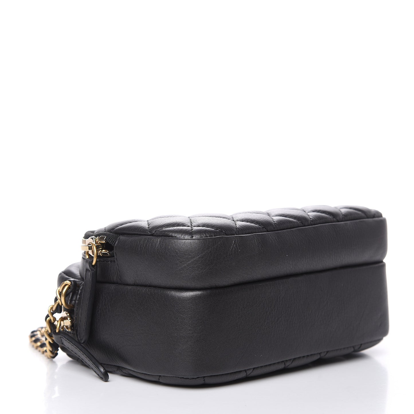 Calfskin Quilted Day Trips Camera Case Black