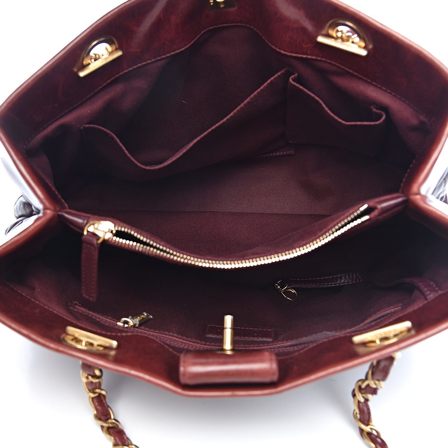 Chanel Calfskin Quilted Medium Soft Elegance Tote Burgundy 5 of 11