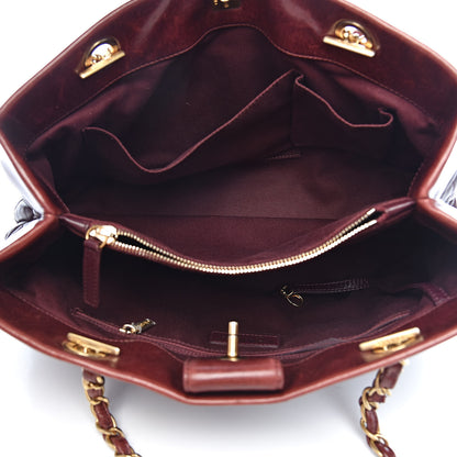 Chanel Calfskin Quilted Medium Soft Elegance Tote Burgundy 5 of 11