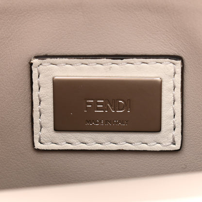 Fendi Calfskin PVC Flower Studs Petite 2Jours Tote White Ice Multicolor 6 of 14