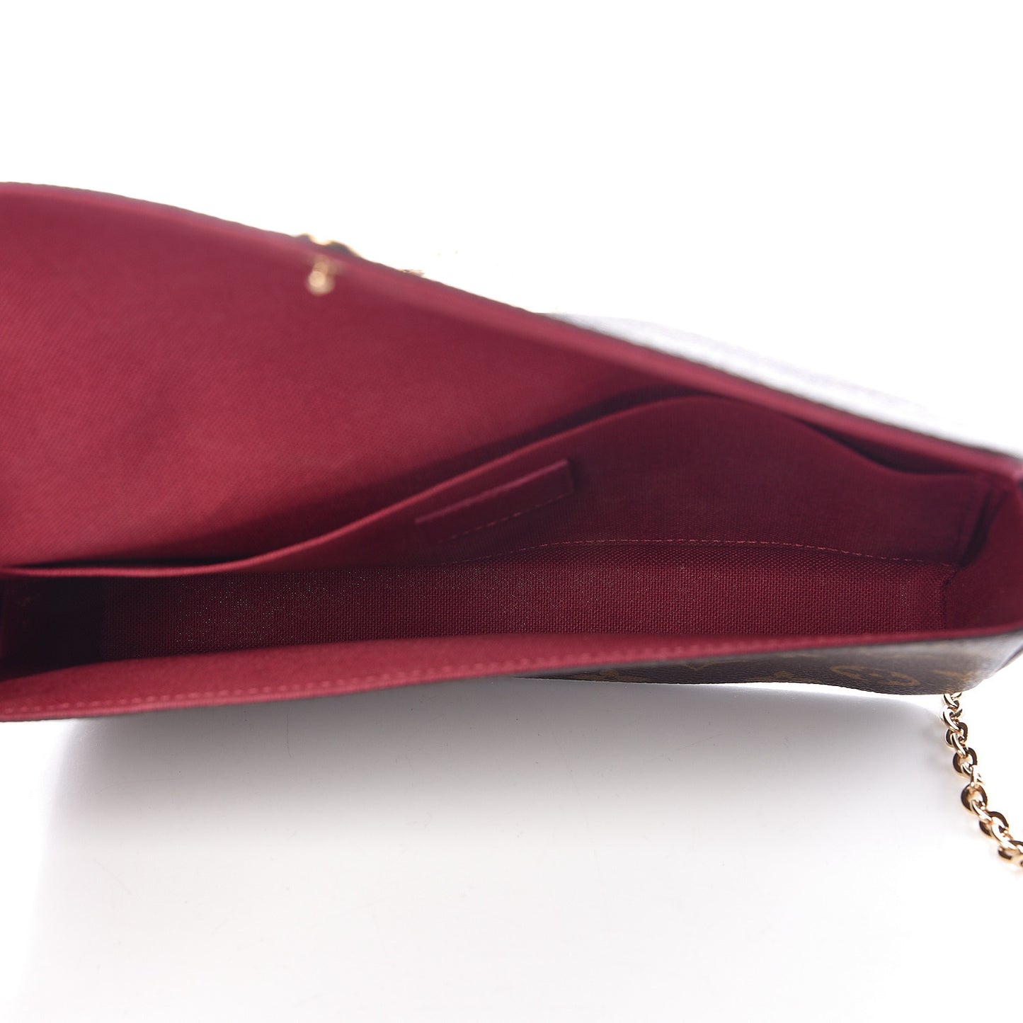 Monogram Pochette Felicie Chain Wallet Fuchsia