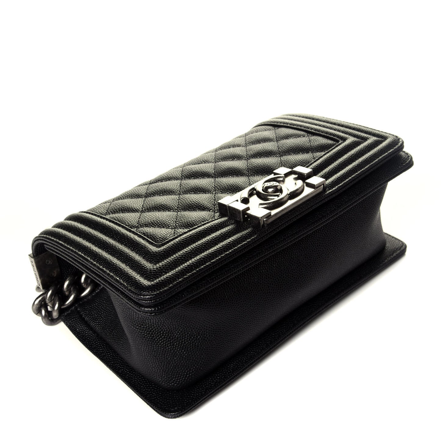 Caviar Quilted Small Boy Flap Black