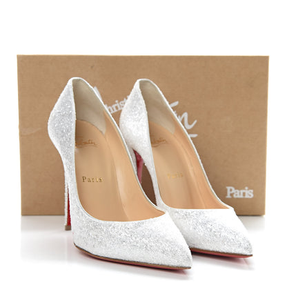 Christian Louboutin Glitter Givre Pigalle Follies 100 Pumps 37 White 9 of 9