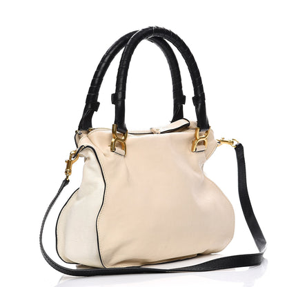 Chloe Calfskin Medium Marcie Satchel Abstract White Black 4 of 12