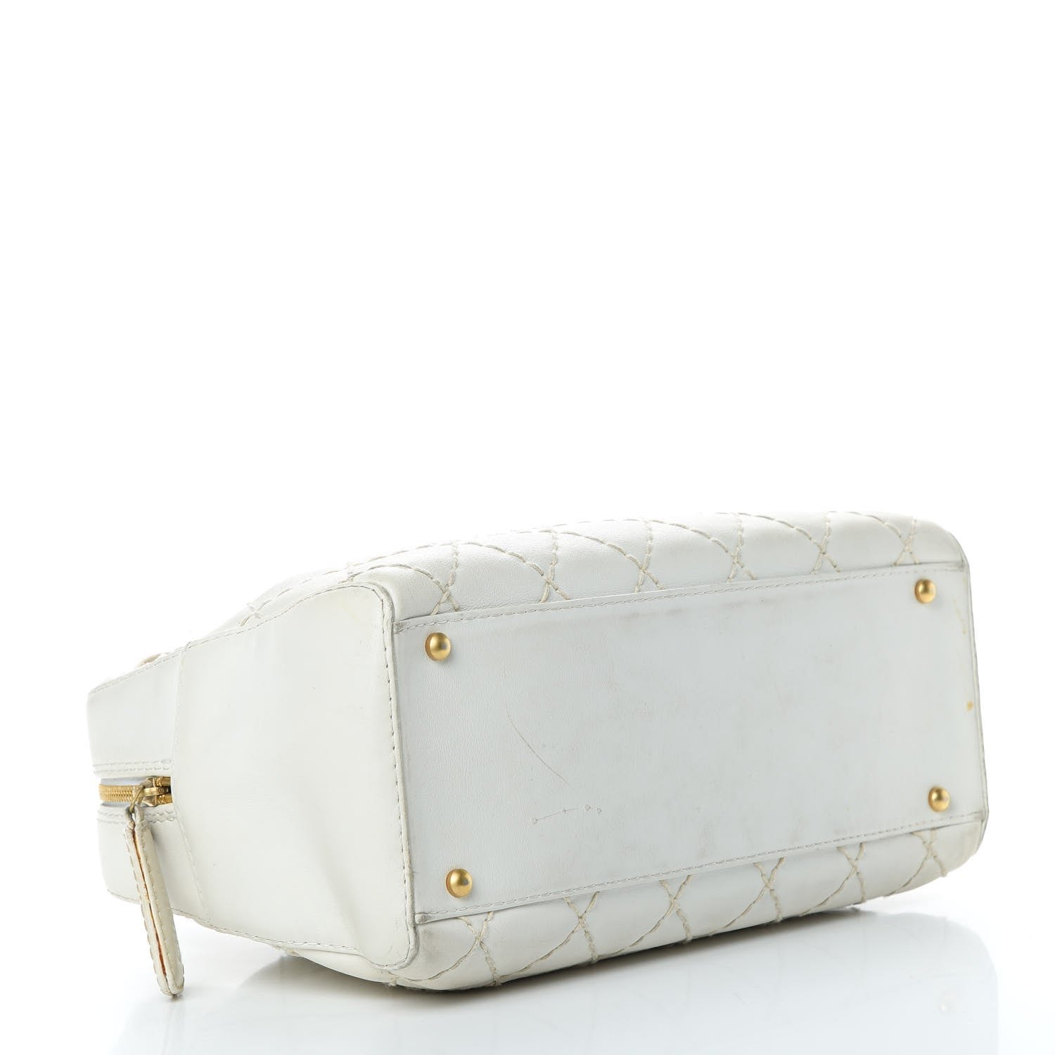 Chanel Calfskin Wild Stitch Top Handle Bag White 4 of 26