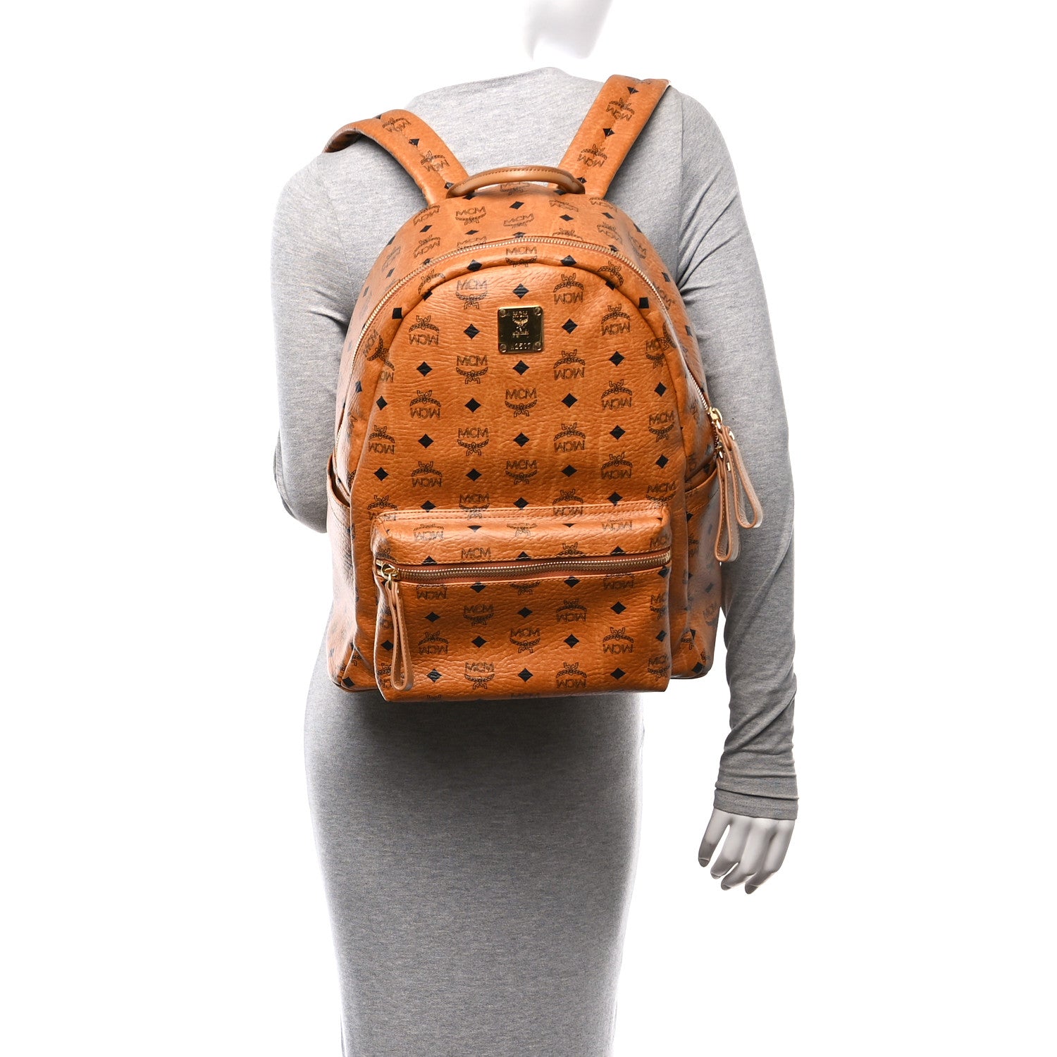 MCM Visetos Medium Stark Backpack Cognac 2 of 11