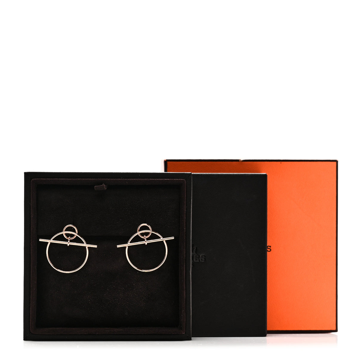 Hermes 18K Rose Gold PM Loop Earrings 5 of 5