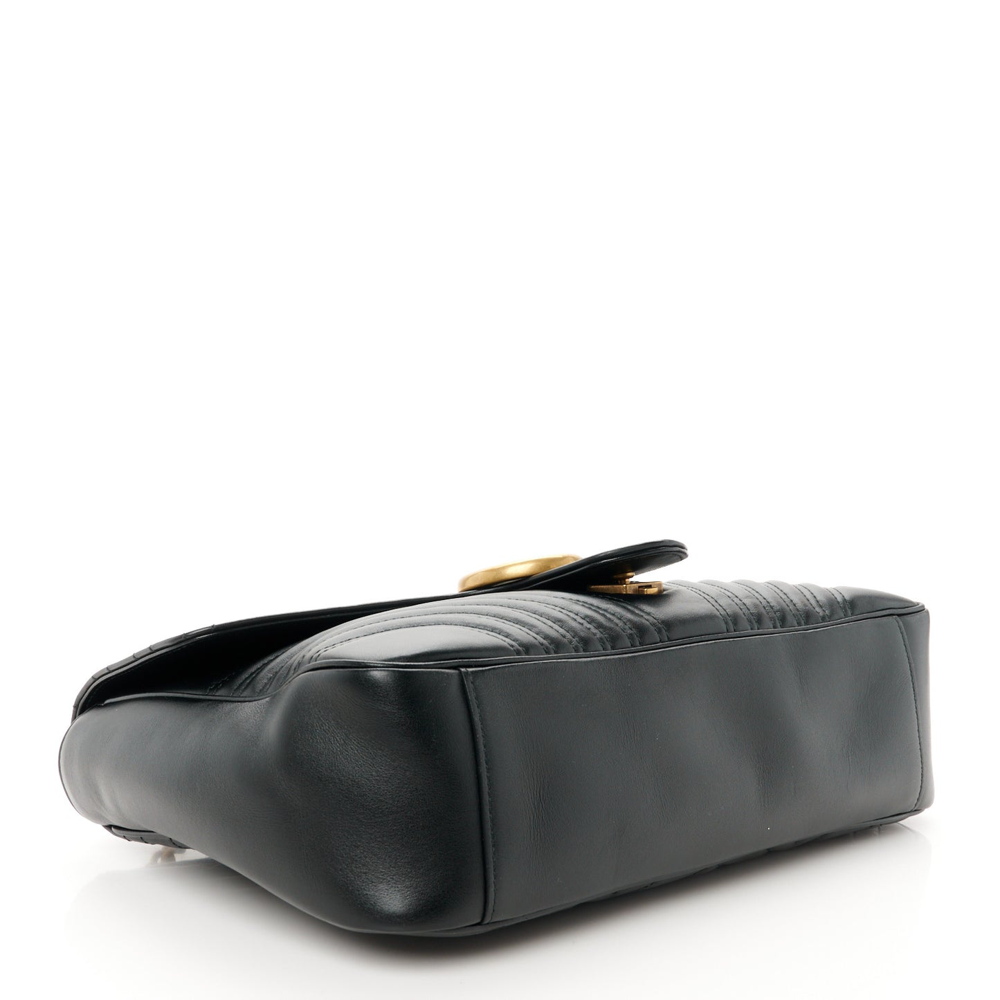 Calfskin Matelasse Large GG Marmont Shoulder Bag Black