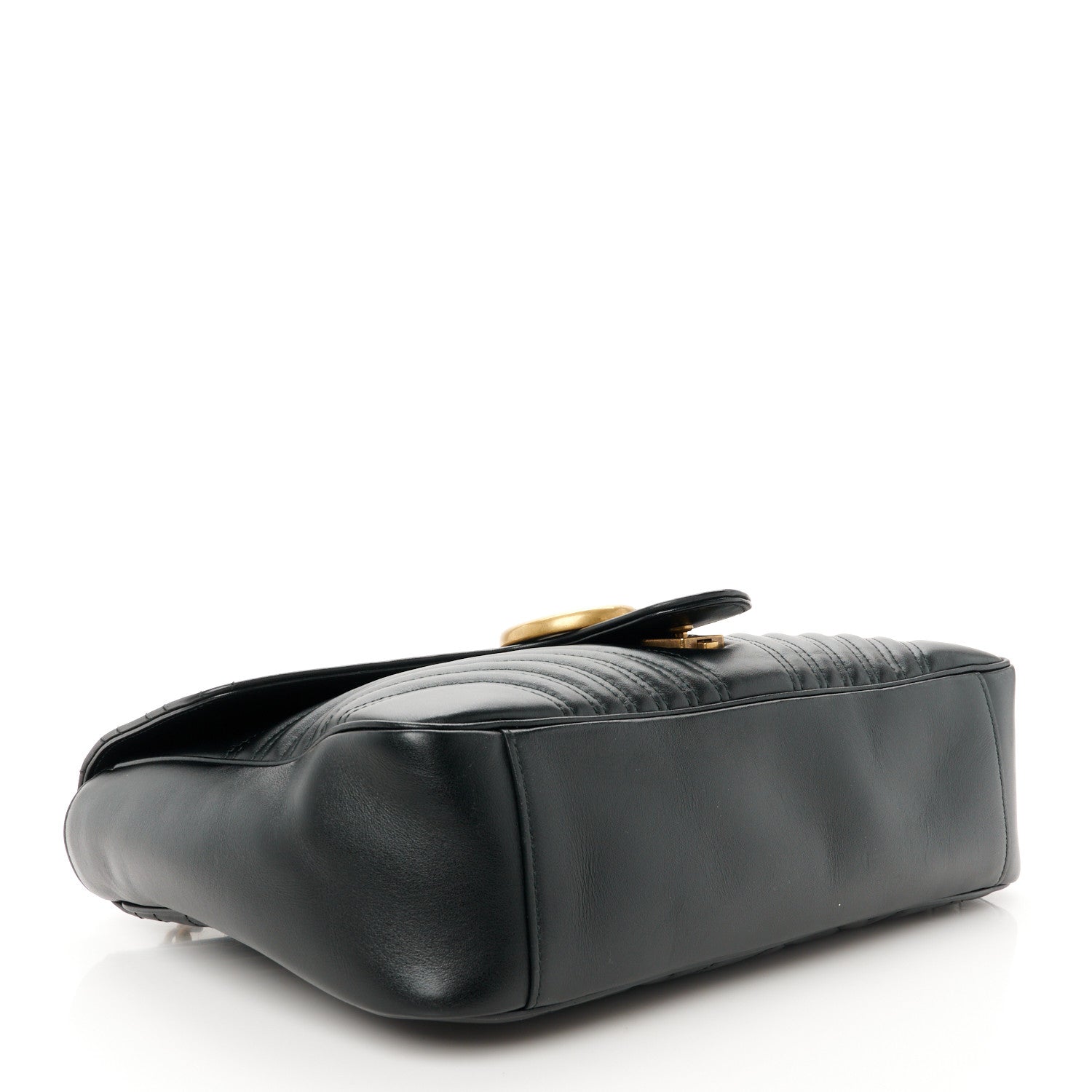 Gucci Calfskin Matelasse Large GG Marmont Shoulder Bag Black 4 of 11
