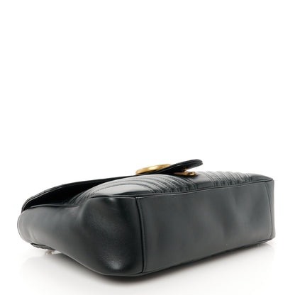 Gucci Calfskin Matelasse Large GG Marmont Shoulder Bag Black 4 of 11