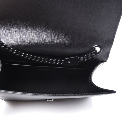 Saint Laurent Grain De Poudre Small Monogram Kate Satchel Black 4 of 10