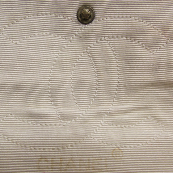 Fabric Quilted Double Flap Beige