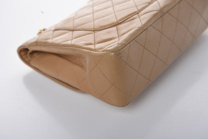 Chanel Lambskin Quilted Medium Single Flap Beige 15 of 22
