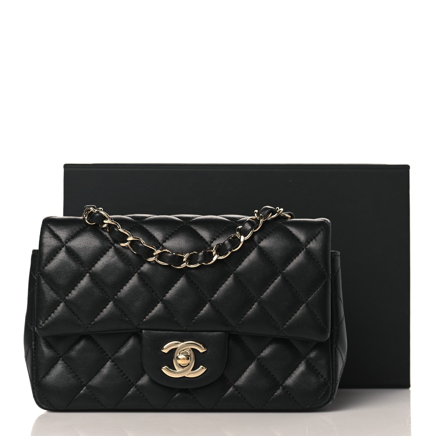 Chanel Lambskin Quilted Mini Rectangular Flap Black 10 of 10