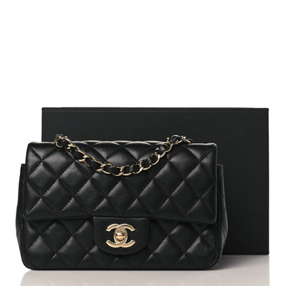 Chanel Lambskin Quilted Mini Rectangular Flap Black 10 of 10