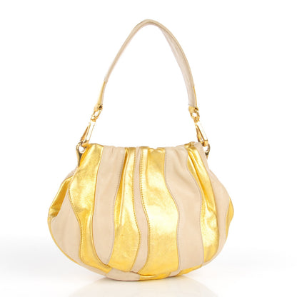 Prada Nappa Stripes Shoulder Bag Cera Oro 3 of 10