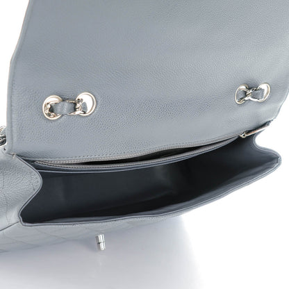 Chanel Caviar Quilted Jumbo Single Flap Grey 6 of 8