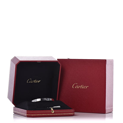 Cartier 18K White Gold 4 Diamond LOVE Bracelet 17 7 of 7