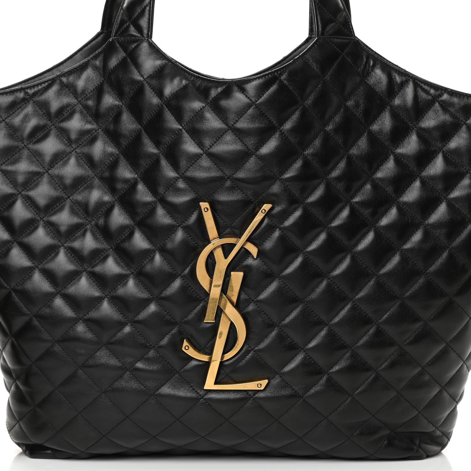 Saint Laurent Lambskin Quilted Maxi Icare Shopping Tote Black 9 of 12