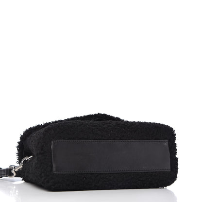 Saint Laurent Shearling Toy Loulou Shoulder Bag Black 4 of 13