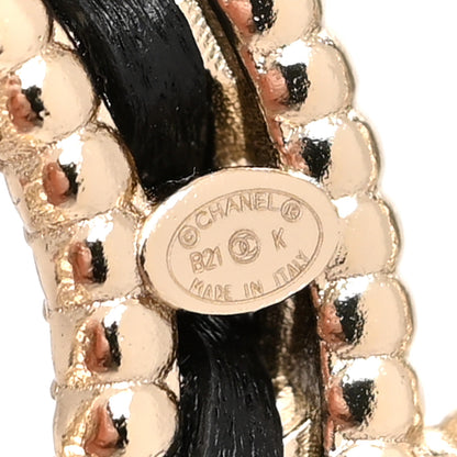 Chanel Lambskin Crystal CC Chain Brooch Black Gold 3 of 3