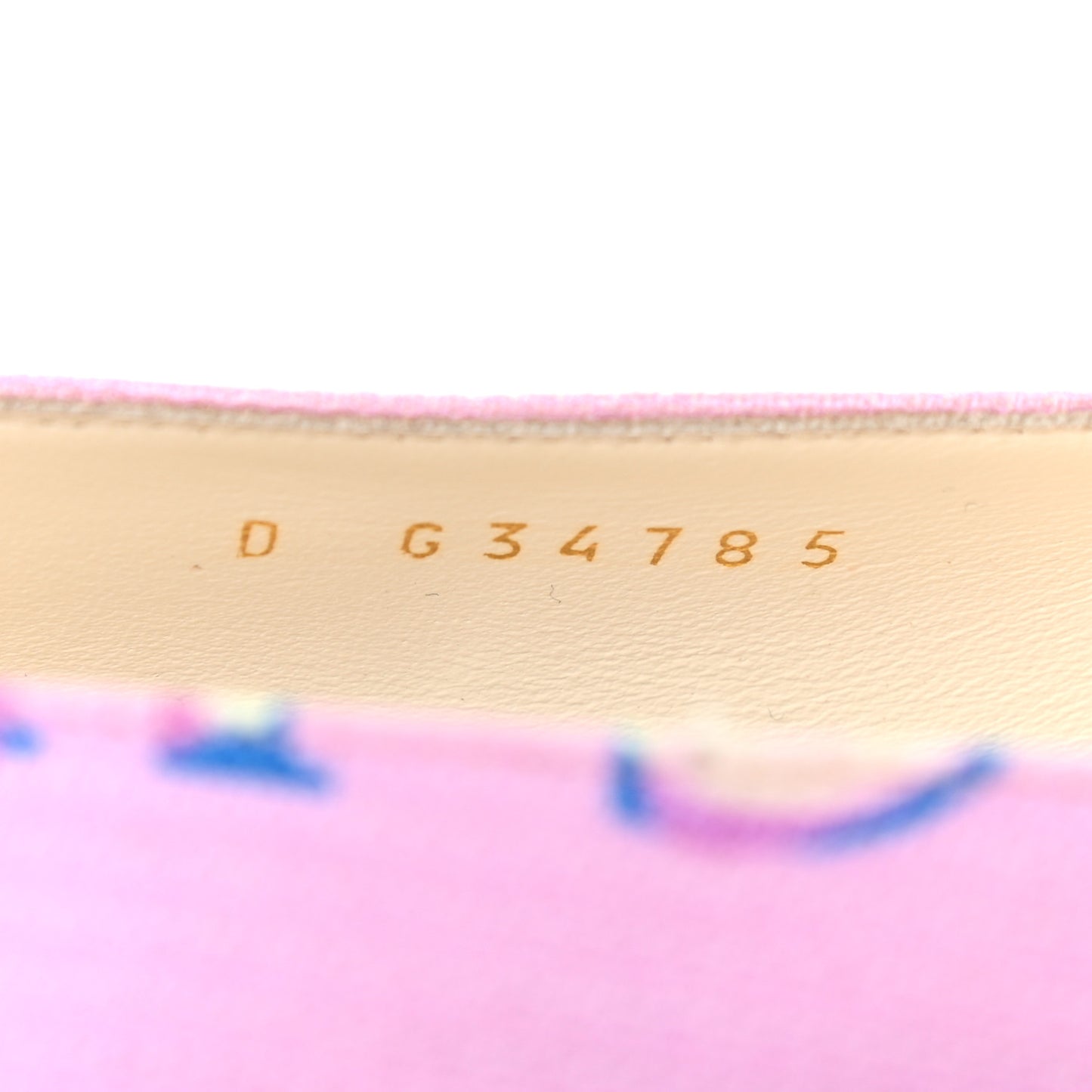 Fabric Grosgrain CC Flats 36 Pink Beige Black