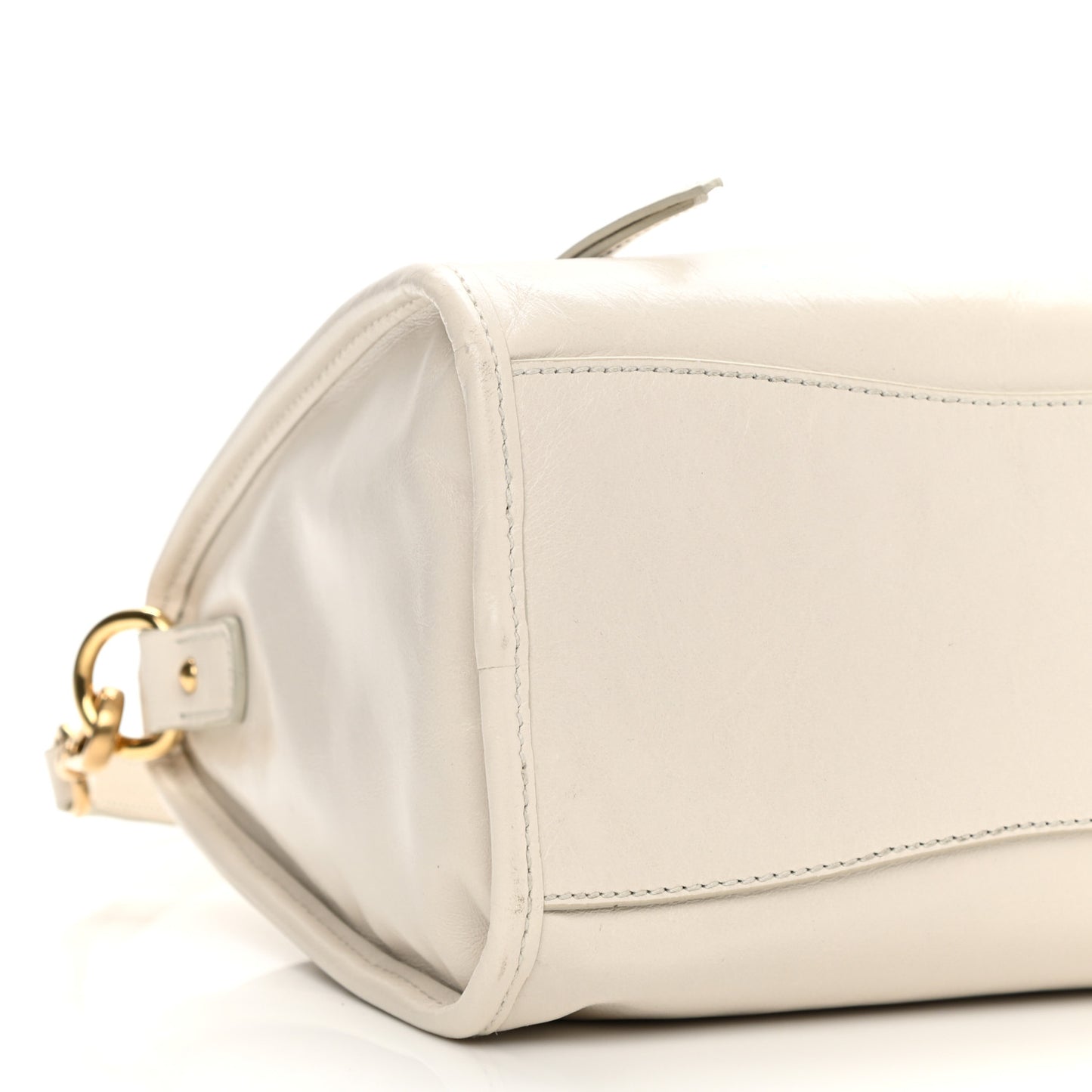 Vitello Shine Zip Tote Talco