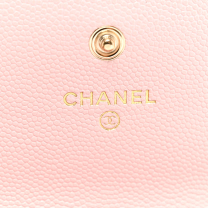Chanel Caviar Quilted Crystal CC Large Gusset Flap Wallet Pink 5 of 8