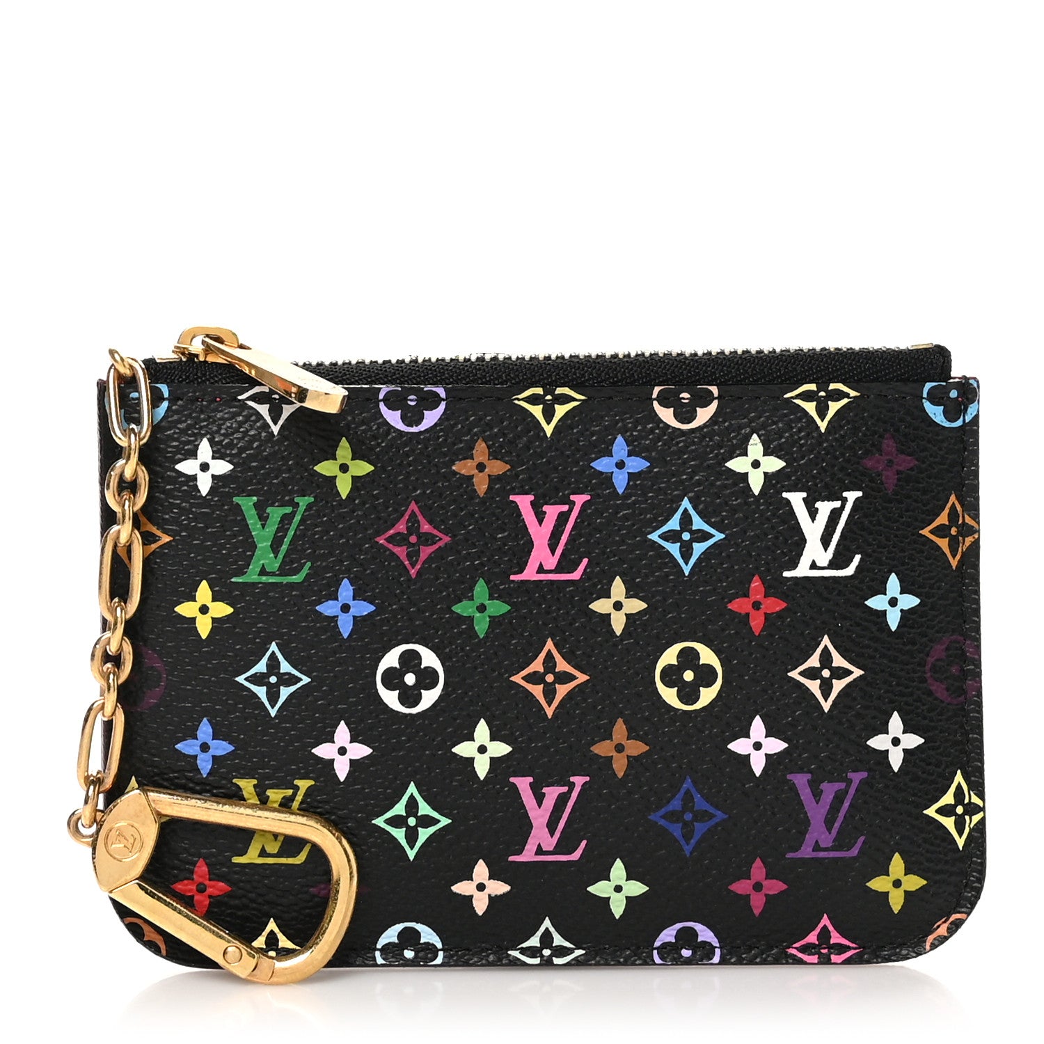 Louis Vuitton Monogram Multicolor Key Pouch Black Grenade 1 of 8