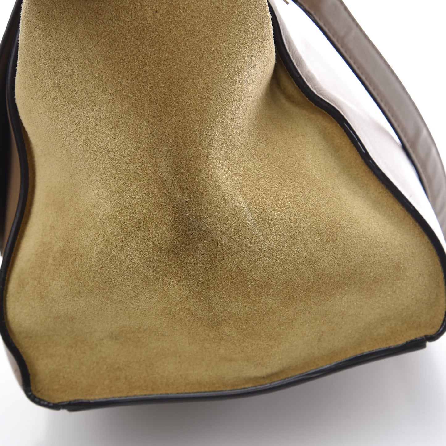 Smooth Calfskin Suede Medium Tri-Color Trapeze Olive