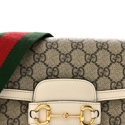 Gucci GG Supreme Monogram Web Mini Horsebit 1955 Shoulder Bag Beige Mystic White 8 of 13